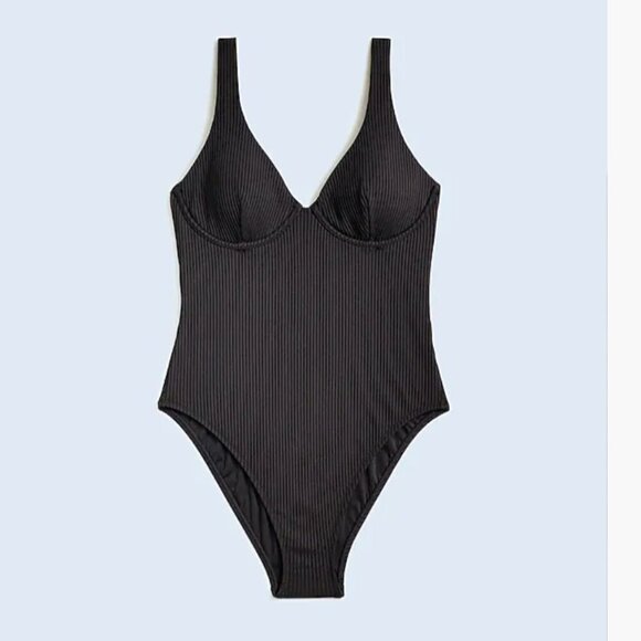 Madewell Ribbed Underwire Open-Back One-Piece Swimsuit NWT small - Picture 2 of 6